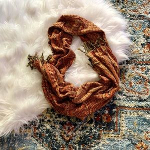 Long Paisley Boho Art To Wear Scarf Tassels